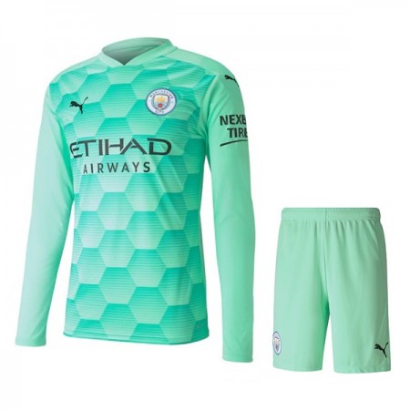 Billiga Fotbollströjor Manchester City Målvakt Barn Borta tröja 2020/21 Långärmad